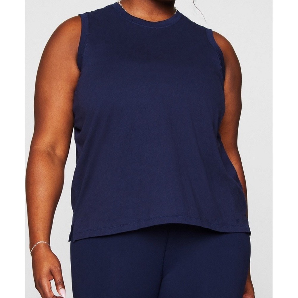 NWOT Women's Fabletics Feather Tech + Muscle Tank Top Deep Navy - Plus 3X
